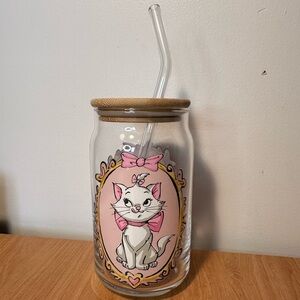 Aristocats Marie Glass Tumbler with straw